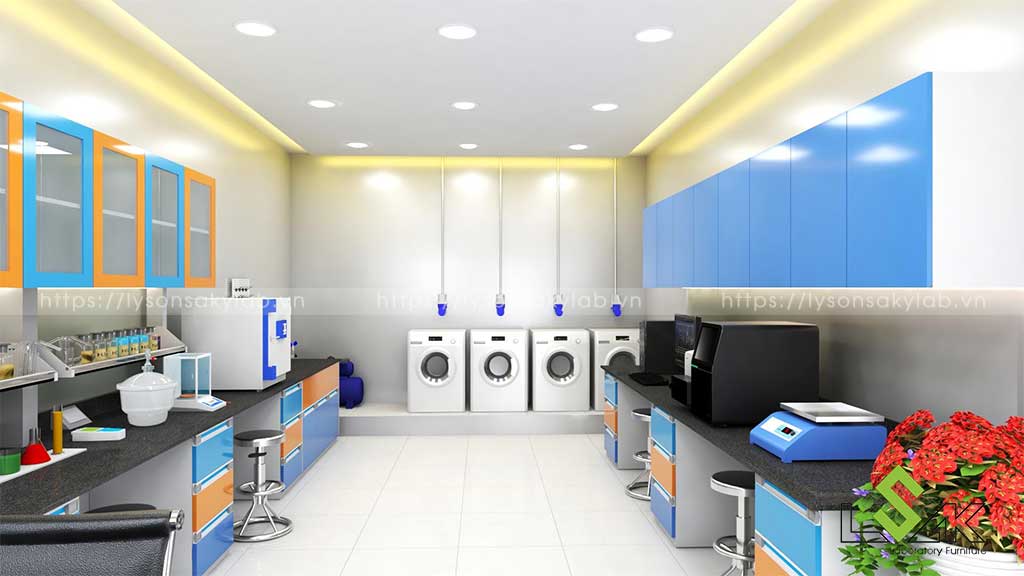 Thiết kế phòng lab nhà máy giặt sấy