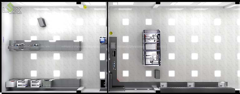 Phối cảnh 3D công trình phòng thí nghiệm nhà máy sợi chỉ American & Efird Việt Nam