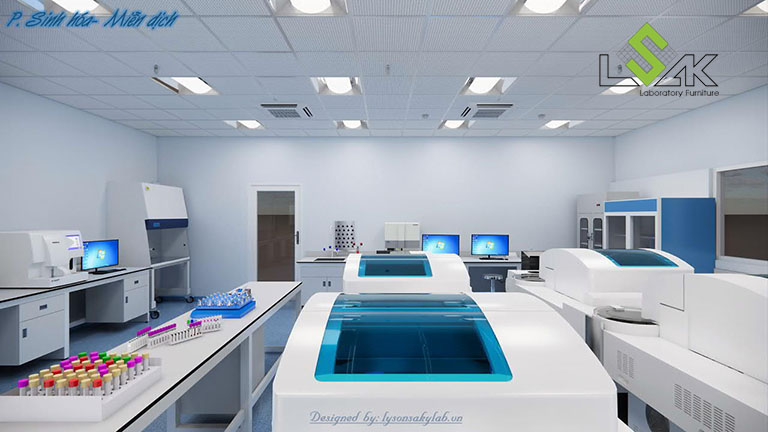 Phòng sinh hóa miễn dịch thiết kế khoa xét nghiệm Bệnh viện Vạn An