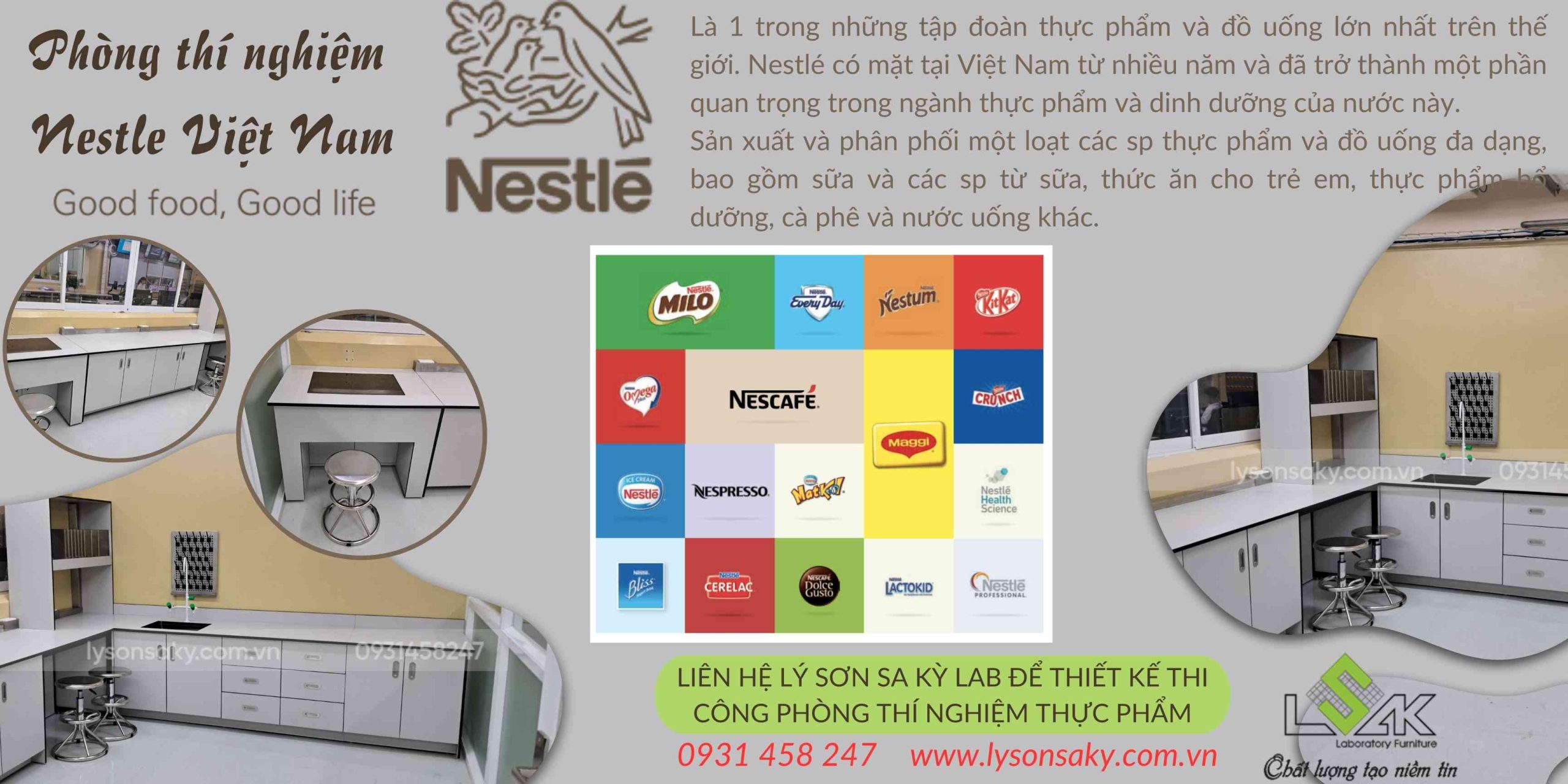 Lắp đặt nội thất phòng thí nghiệm Nestle Việt Nam
