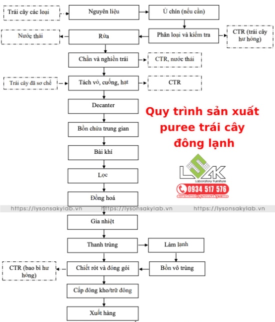 Quy trình sản xuất puree trái cây đông lạnh