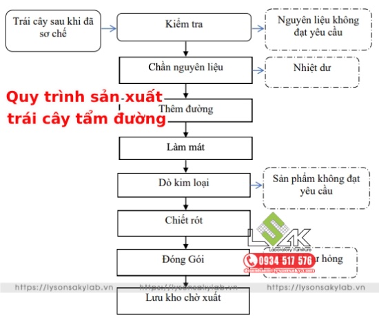 Quy trình sản xuất trái cây tẩm đường