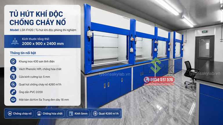Tủ hút khí độc chống cháy nổ LSK-FH15