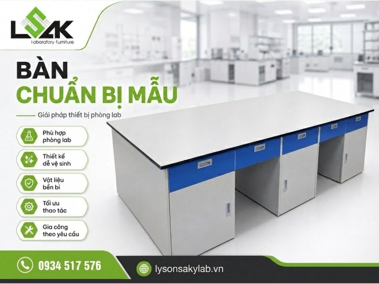 Bàn chuẩn bị mẫu phòng thí nghiệm