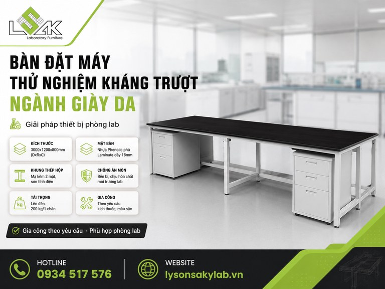 Bàn đặt máy thử nghiệm kháng trượt ngành giày da