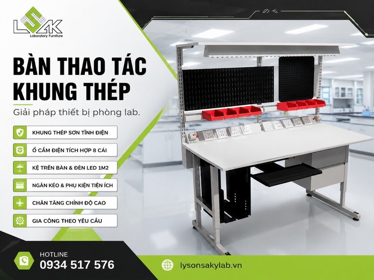 Bàn thao tác khung thép