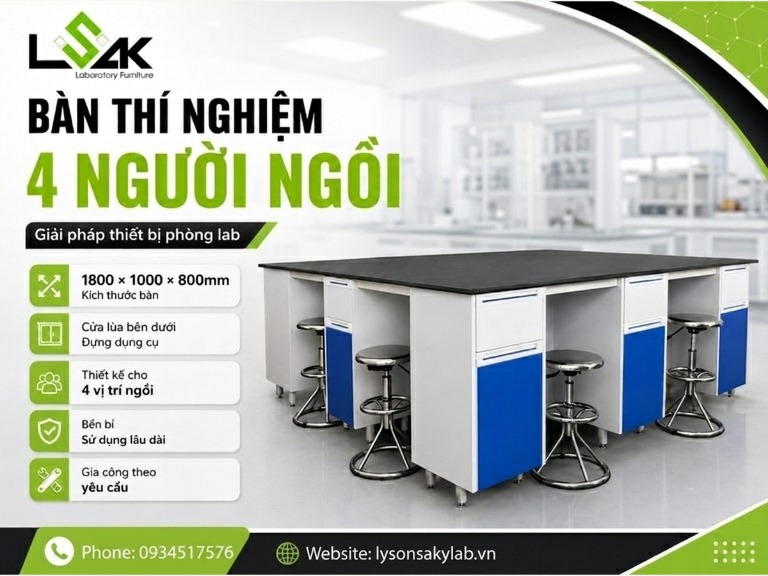 Bàn thí nghiệm 4 người ngồi