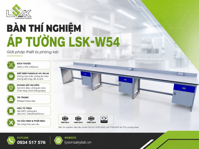 Bàn thí nghiệm áp tường LSK-W54