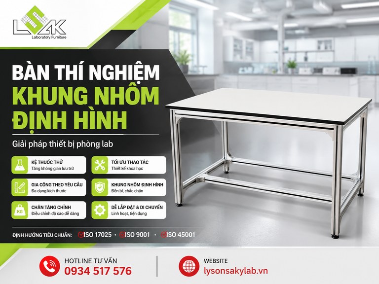 Bàn thí nghiệm khung nhôm định hình