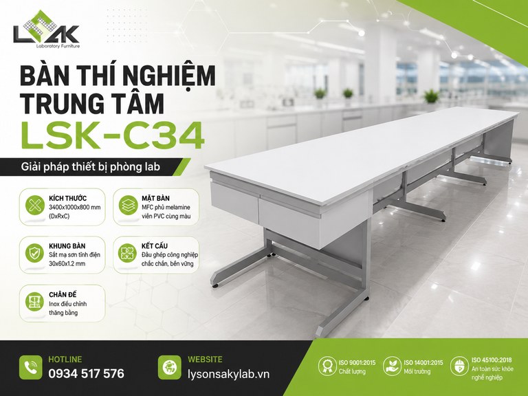 Bàn thí nghiệm trung tâm LSK-C34