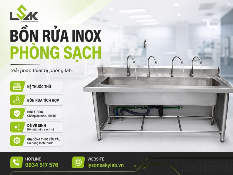 Bồn rửa inox phòng sạch