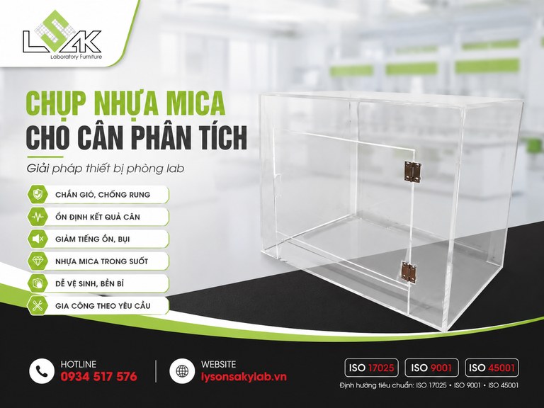 Chụp nhựa mica cho cân phân tích