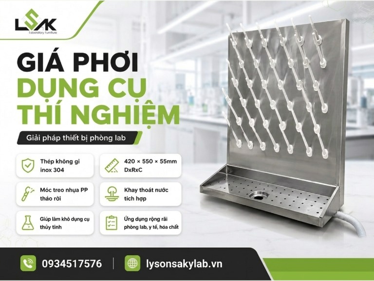 Giá phơi dụng cụ thí nghiệm