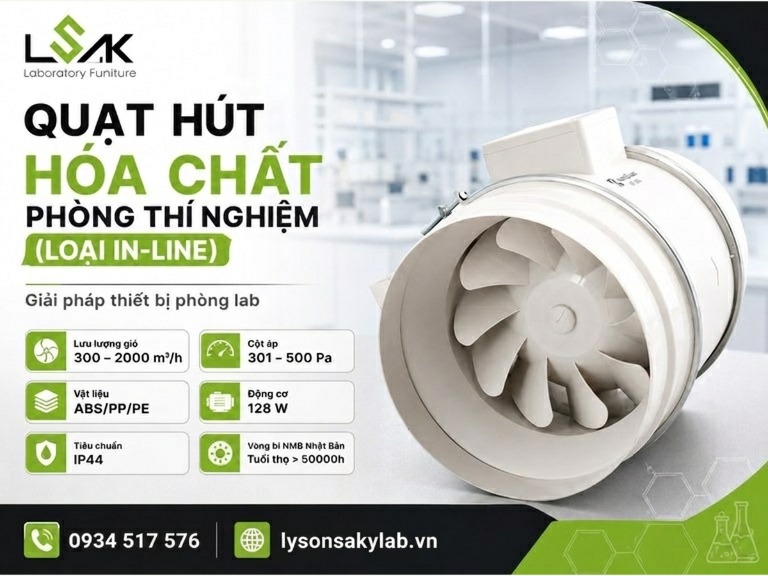 Quạt hút hóa chất phòng thí nghiệm (Loại in-line)