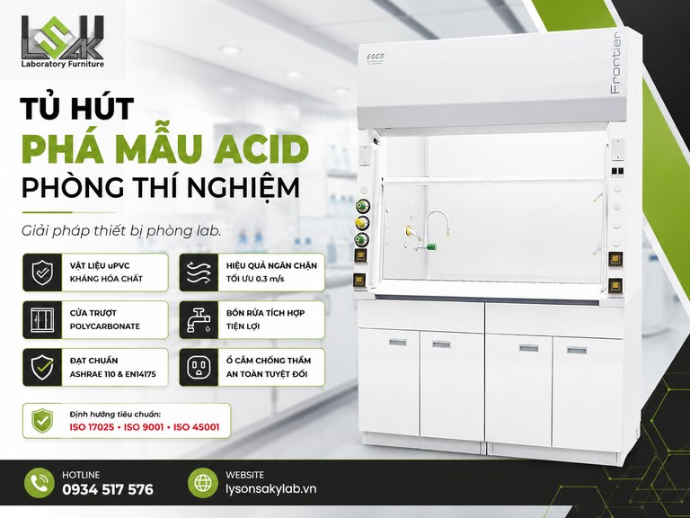 Tủ hút phá mẫu acid phòng thí nghiệm