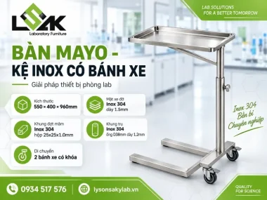 Bàn Mayo - Kệ inox có bánh xe