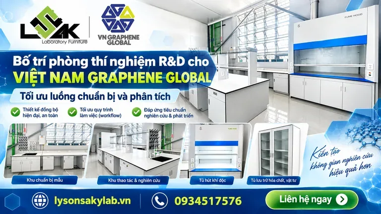 Bố trí phòng thí nghiệm R&D cho Việt Nam Graphene Global: tối ưu luồng chuẩn bị và phân tích