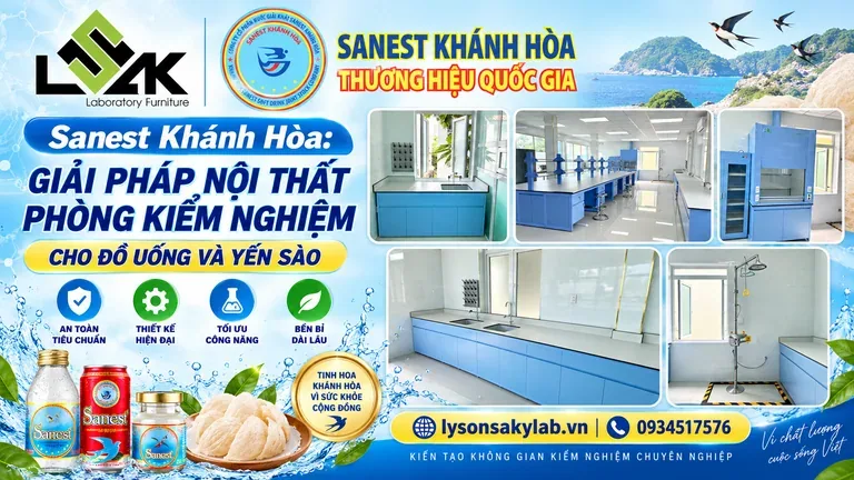 Sanest Khánh Hòa: giải pháp nội thất phòng kiểm nghiệm cho đồ uống và yến sào